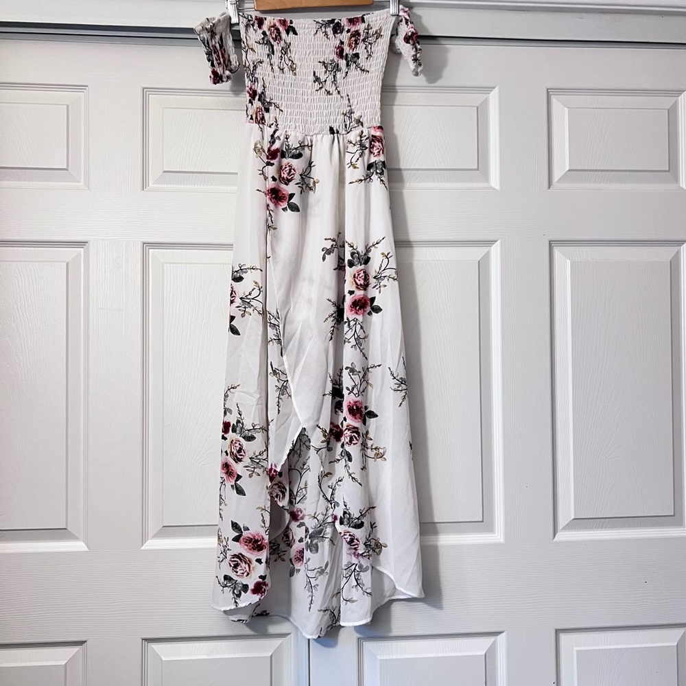 Floral Women’s High Low Off Shoulder Dress